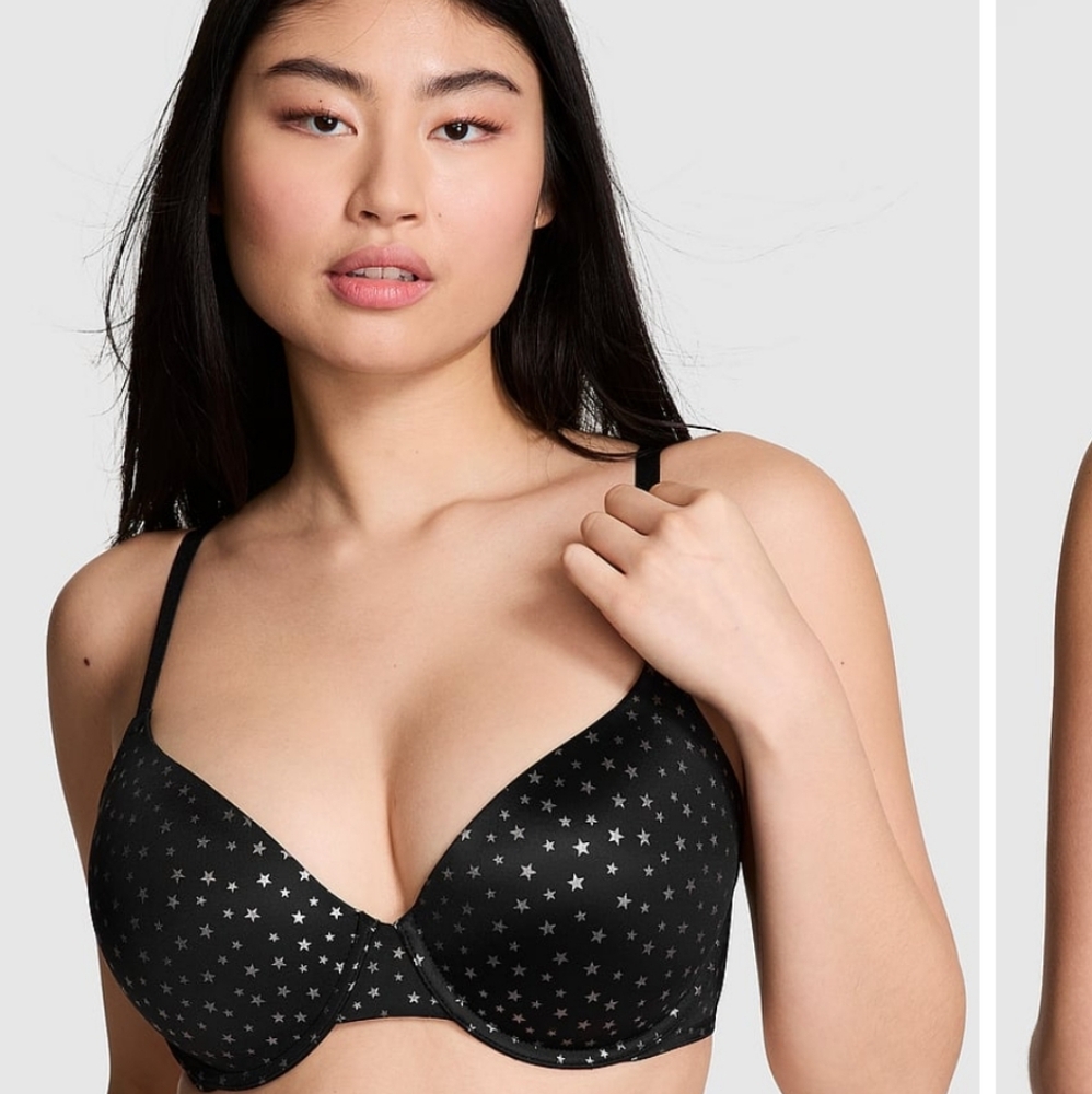 Nwt victoria's secret PINK lightly lined wear everywhere star Bra 34d .